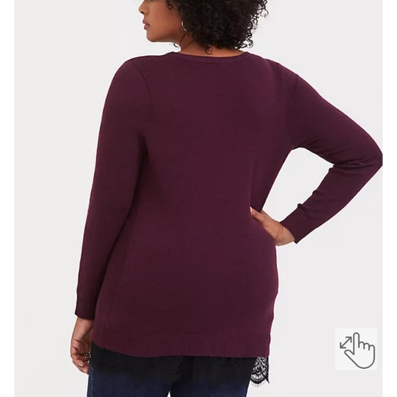 Torrid Pull Over Lace V-Neck Sweater (size 0) - Picture 2 of 5